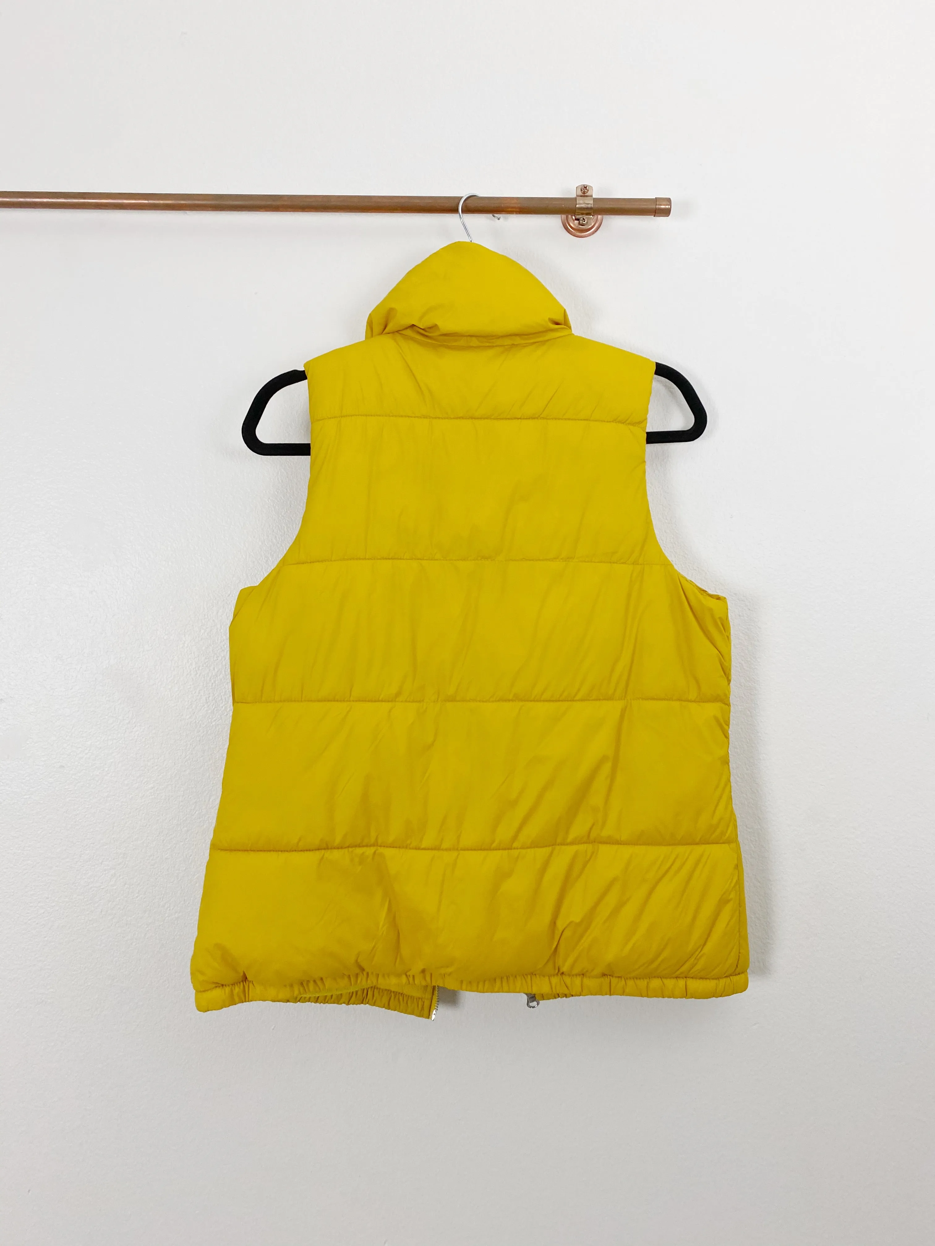 OLD NAVY Mustard Down Fleece Puffer Vest Small