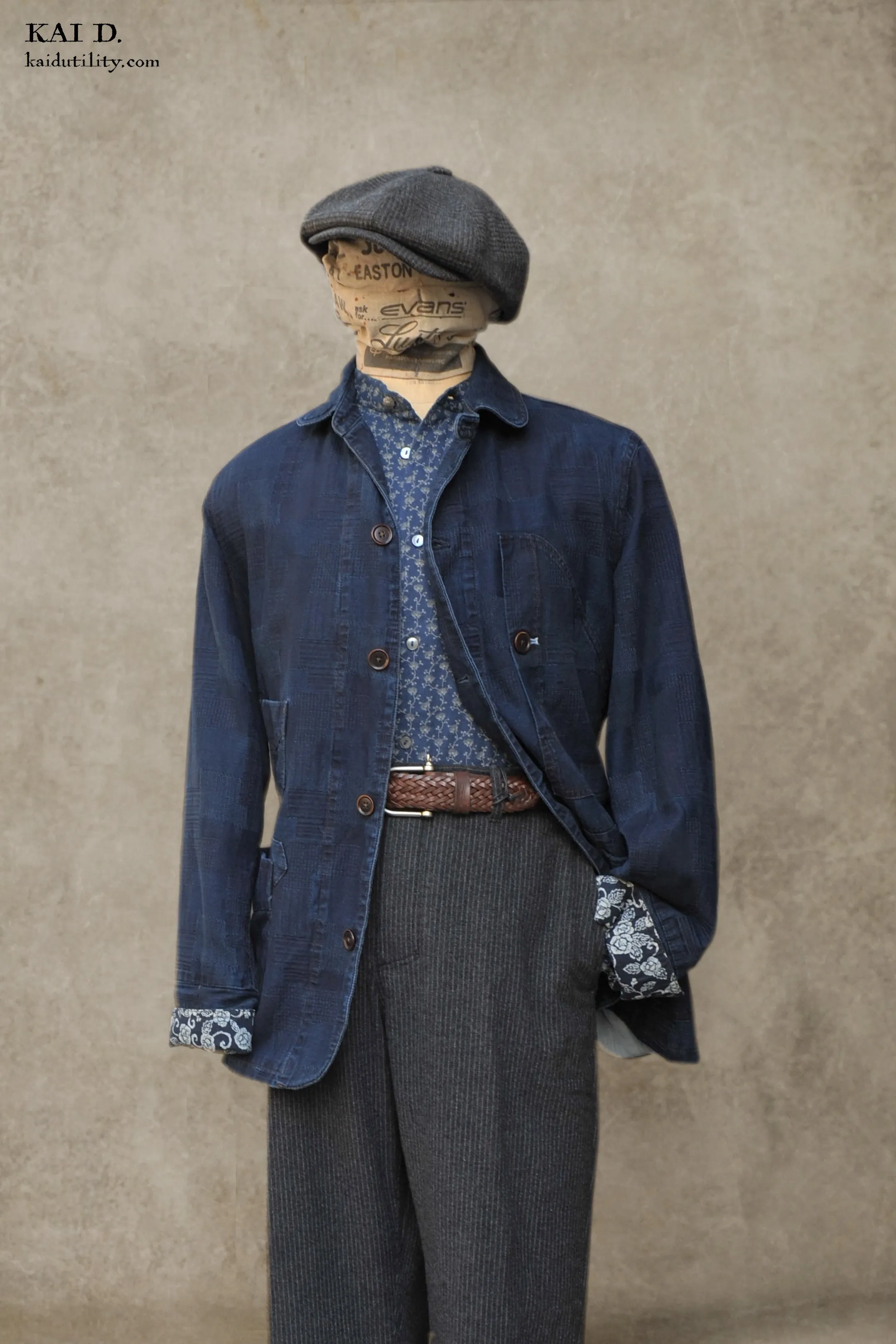 Patchwork Weave Degas Jacket - Deep Indigo - M, L, XL