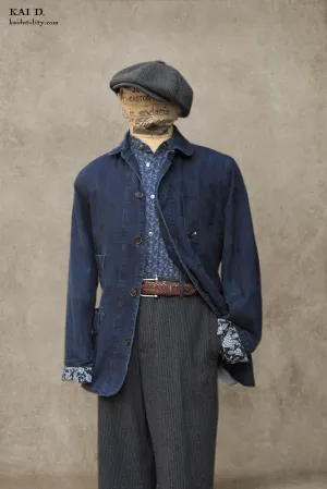 Patchwork Weave Degas Jacket - Deep Indigo - M, L, XL