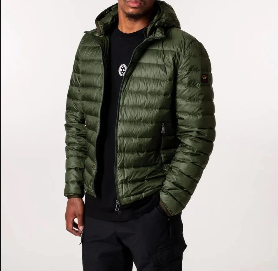 Paul & Shark Ultralight Down Jacket with Detachable Hood | Military Green
