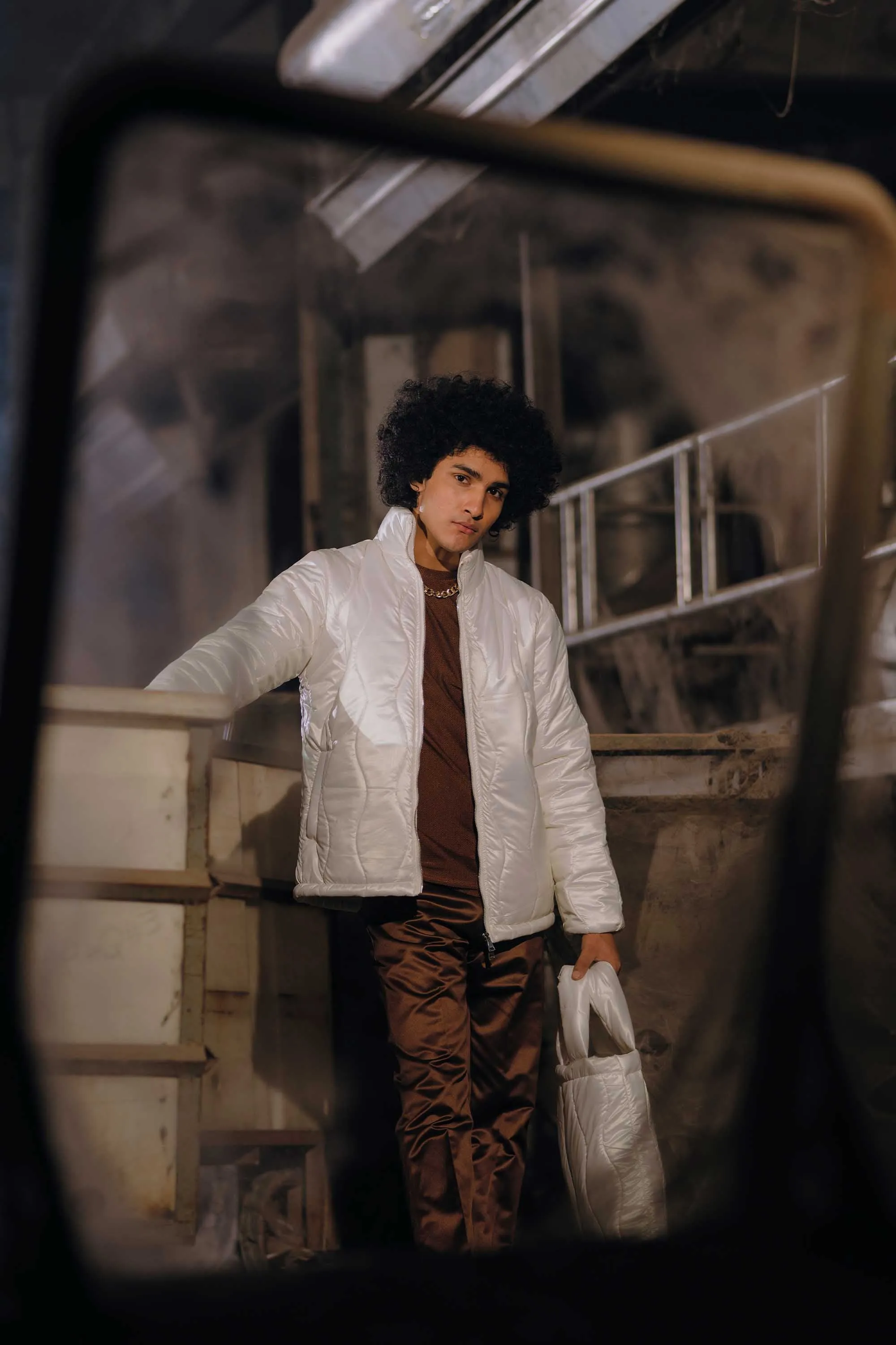 Pearl White Designer Parka
