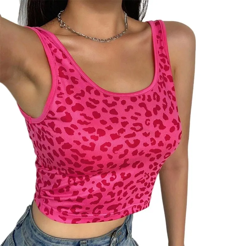 Pink Leopard Crop Top