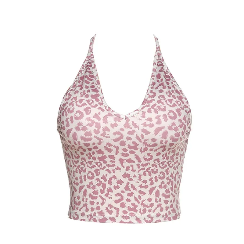 Pink Leopard Crop Top