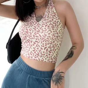 Pink Leopard Crop Top