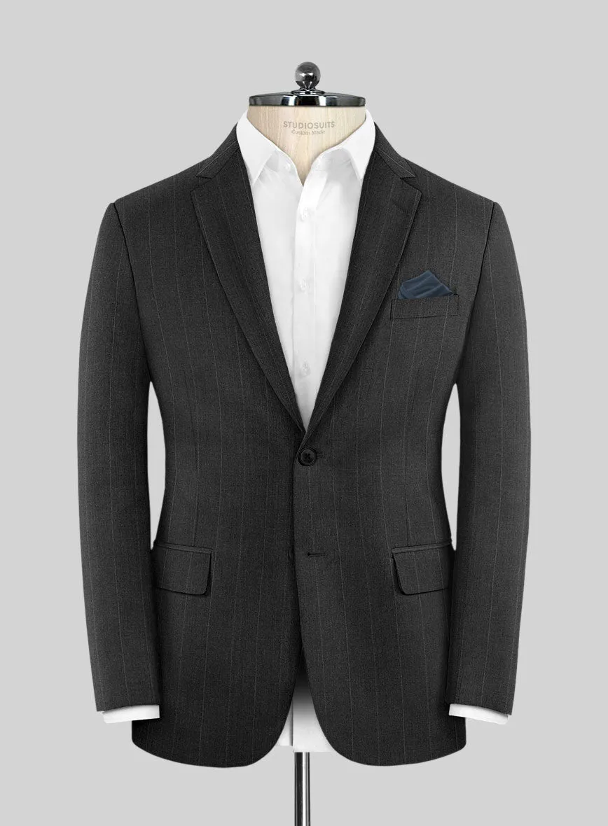 Reda Cashmere Dark Gray Chalkstripe Wool Suit