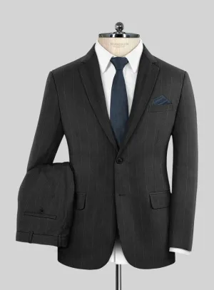 Reda Cashmere Dark Gray Chalkstripe Wool Suit