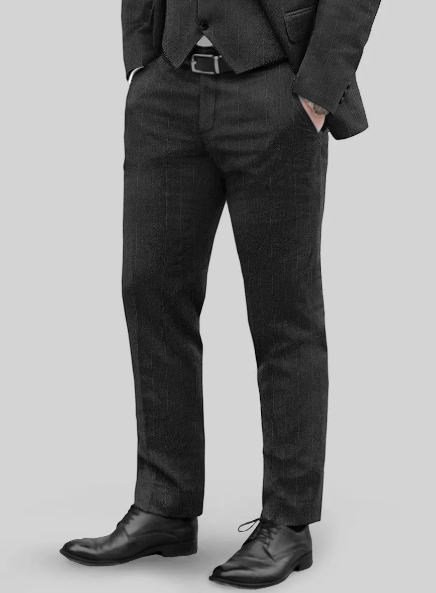 Reda Cashmere Dark Gray Chalkstripe Wool Suit