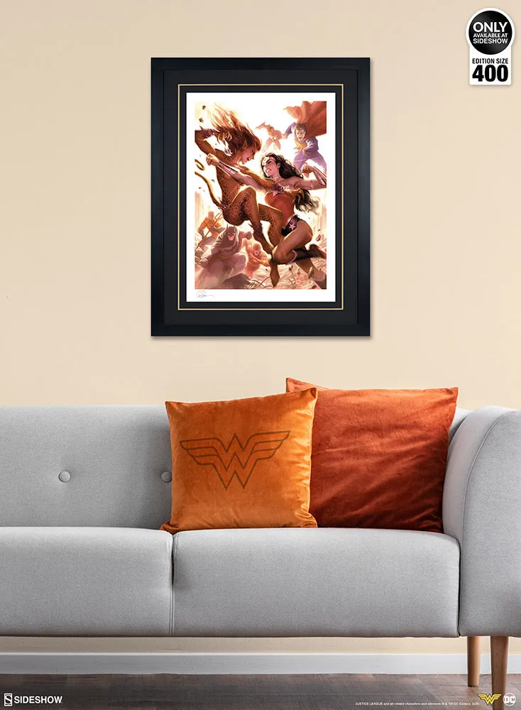 SIDESHOW WONDER WOMAN VS CHEETAH ART PRINT 500961U