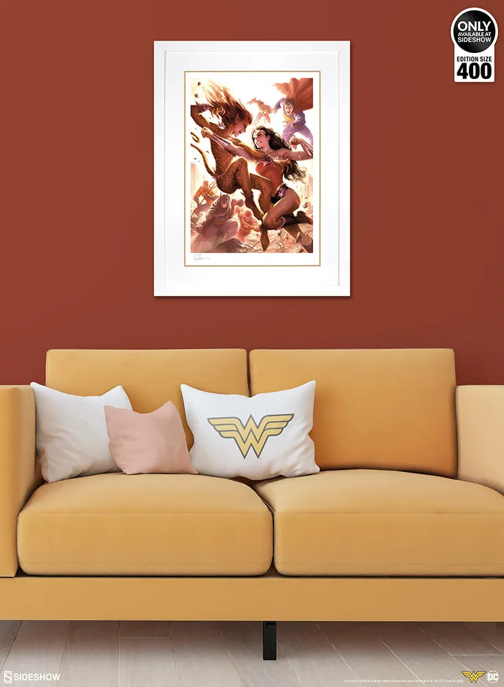 SIDESHOW WONDER WOMAN VS CHEETAH ART PRINT 500961U
