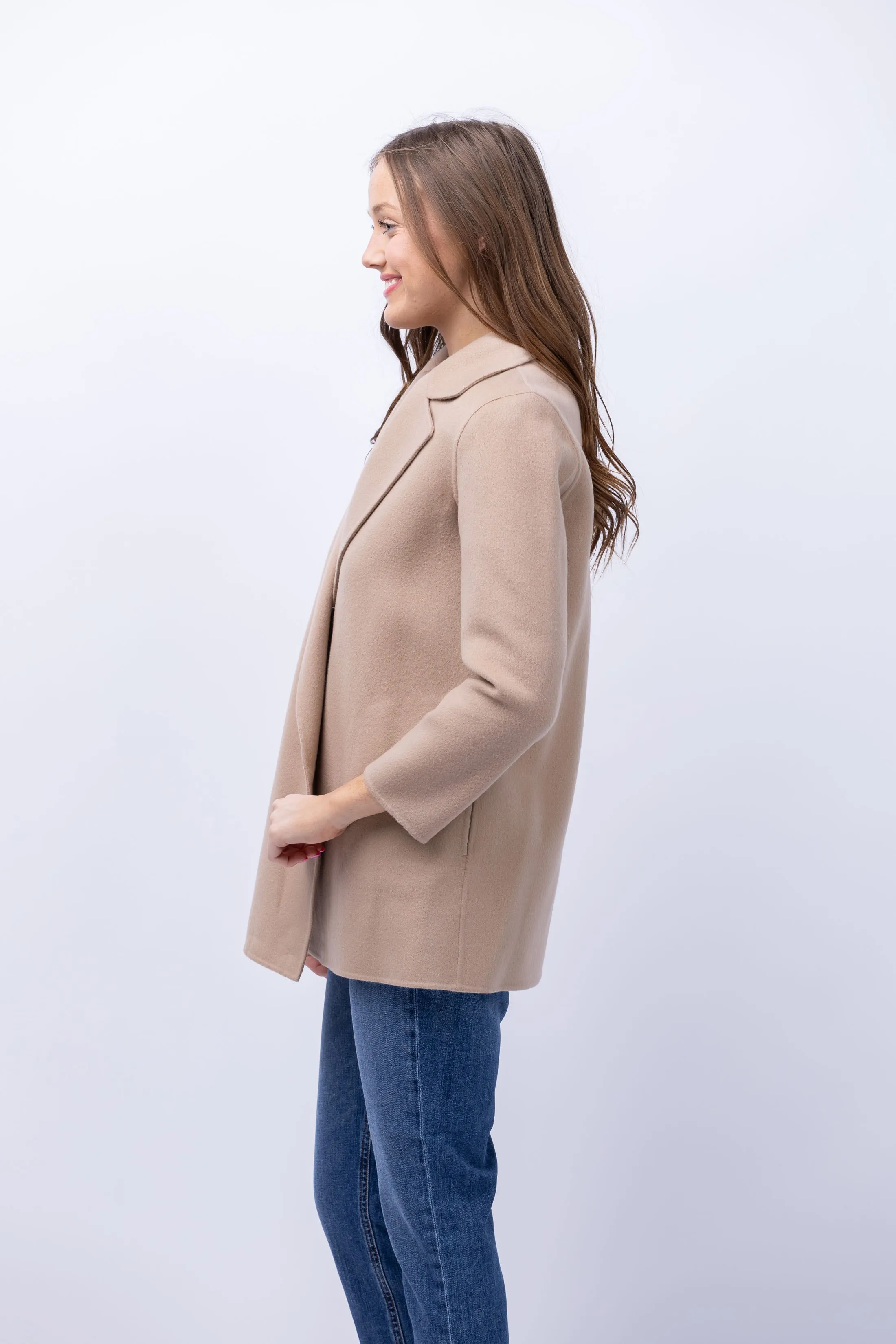 Theory Clairene Double-Face Wool-Cashmere Jacket in Palomino