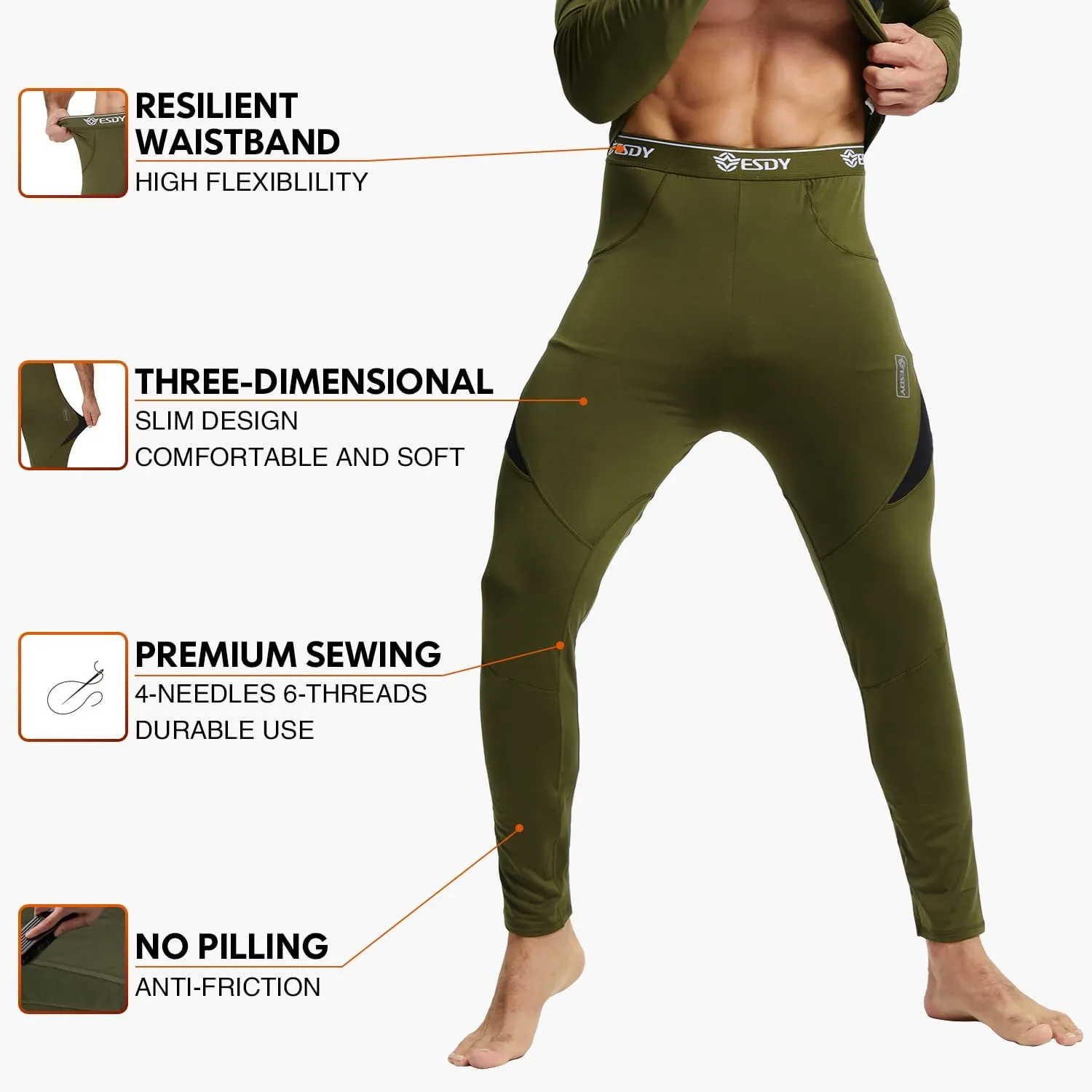Thermal Underwear Set Winter Hunting Gear Sport Long Johns Base Layer Bottom Top Midweight