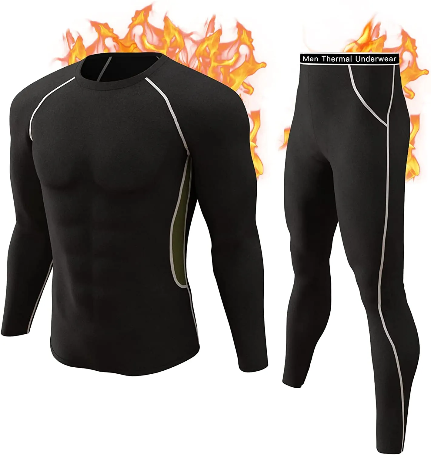 Thermal Underwear Set Winter Hunting Gear Sport Long Johns Base Layer Bottom Top Midweight