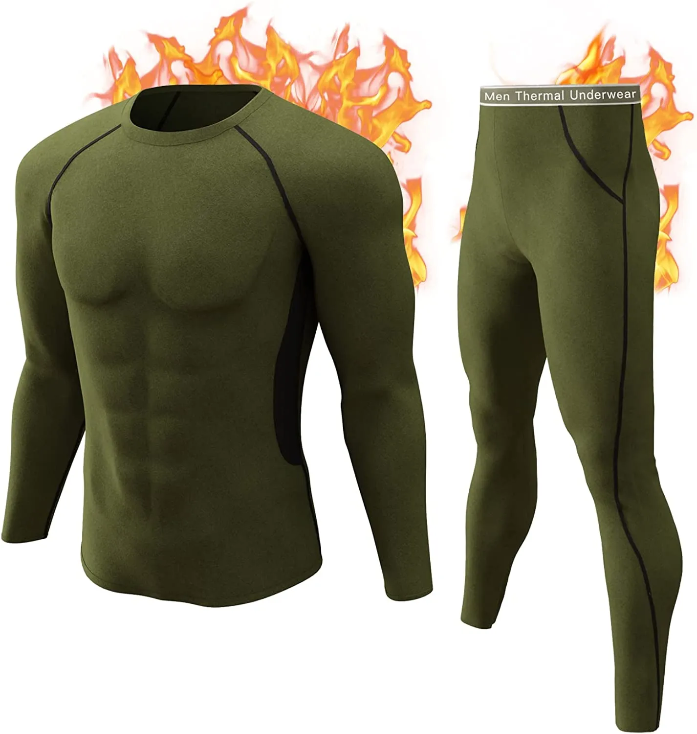 Thermal Underwear Set Winter Hunting Gear Sport Long Johns Base Layer Bottom Top Midweight