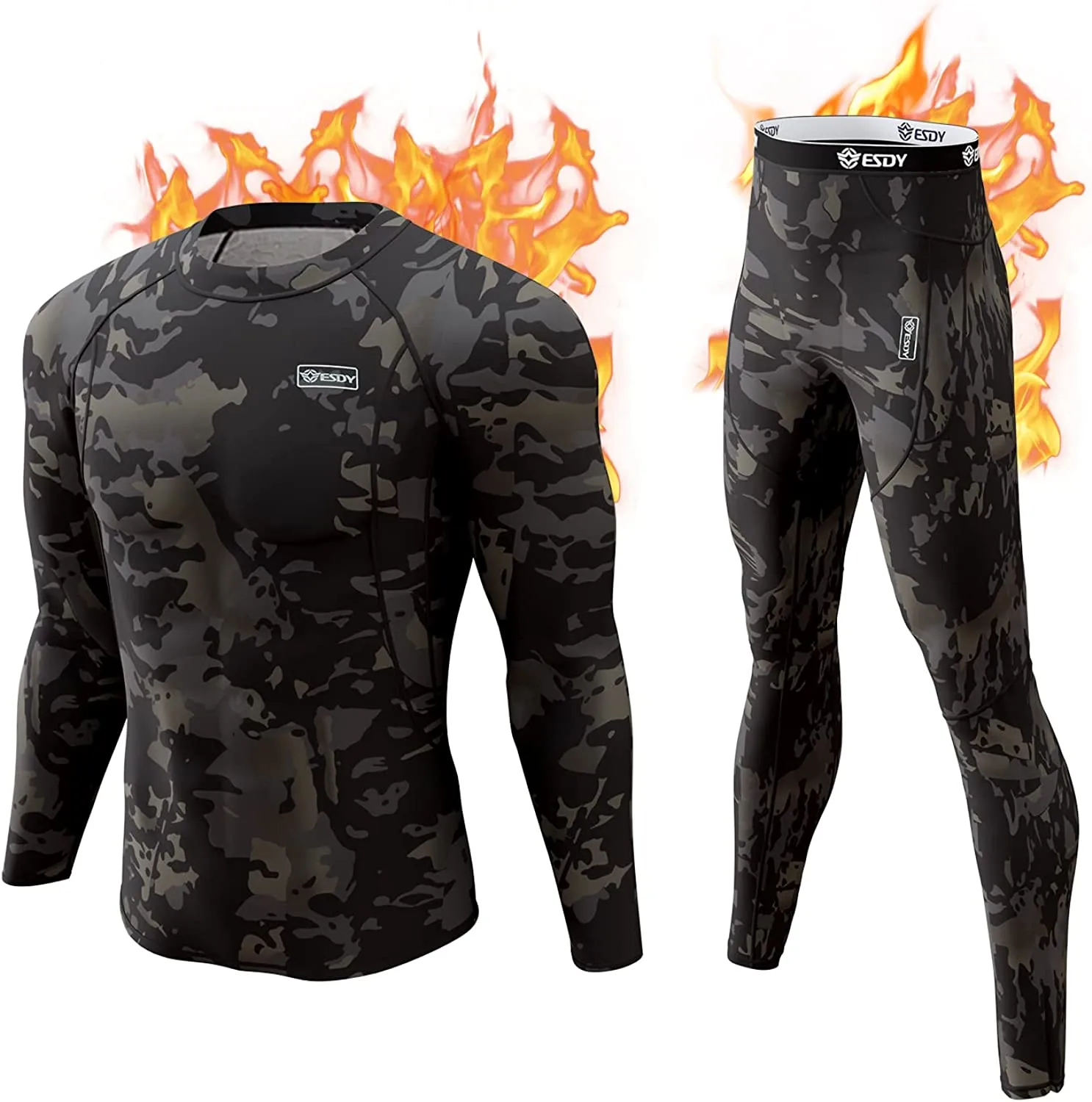 Thermal Underwear Set Winter Hunting Gear Sport Long Johns Base Layer Bottom Top Midweight
