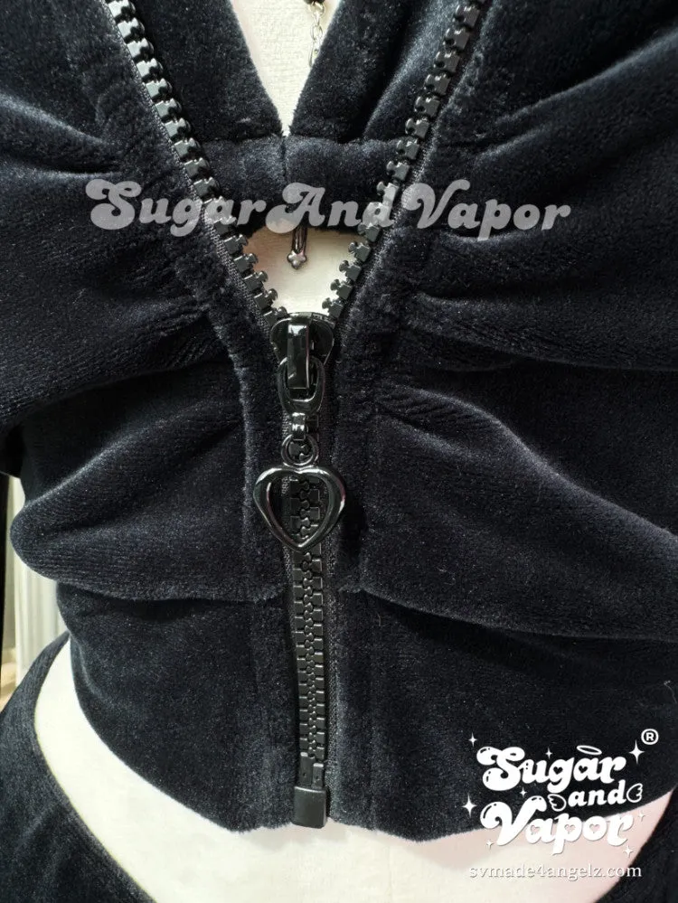 Tiana Set 2.0 Black Luxe Velour Tracksuit