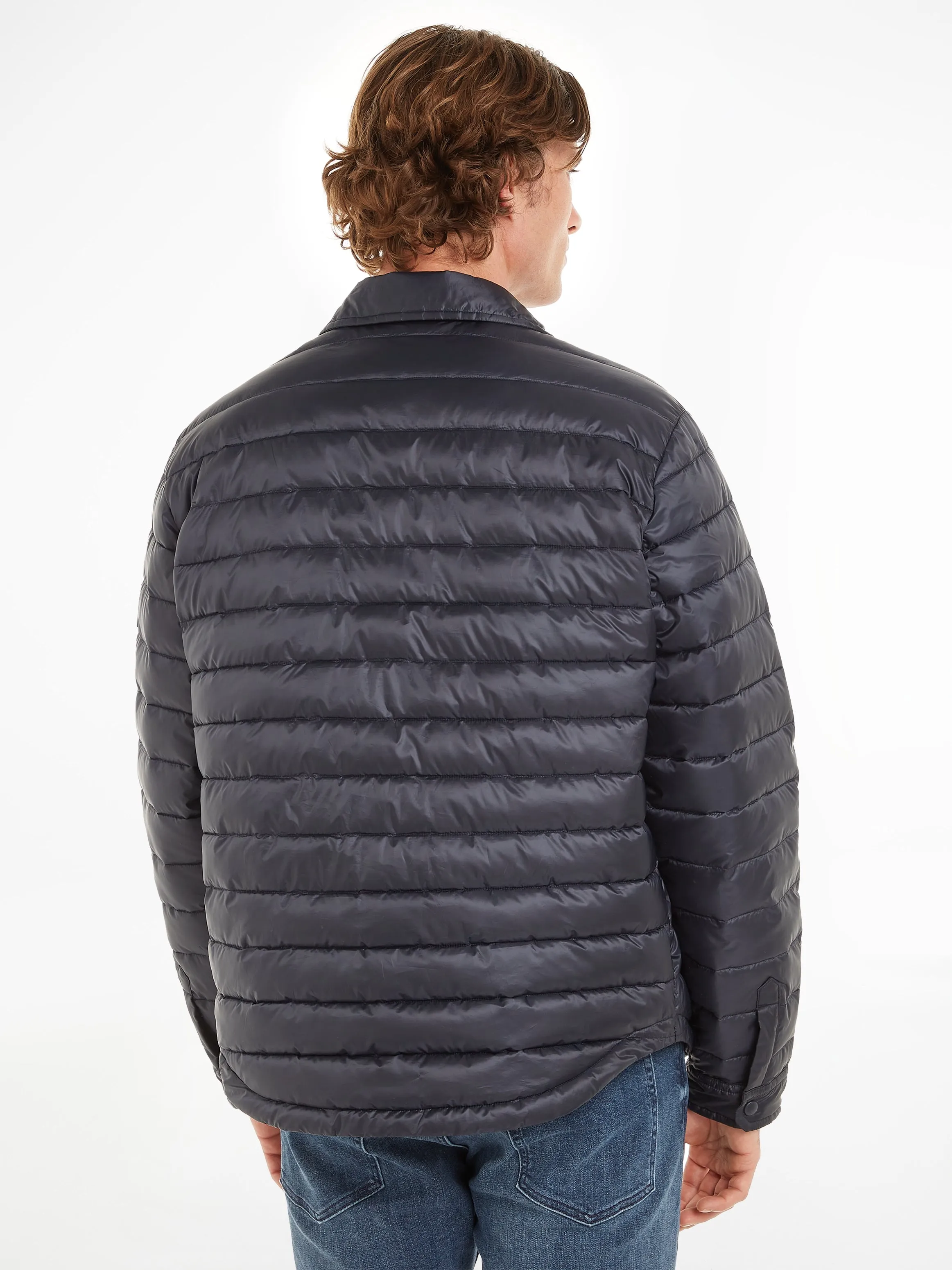 Tommy Hilfiger Packable Recycled Padded Shirt Jacket - Navy