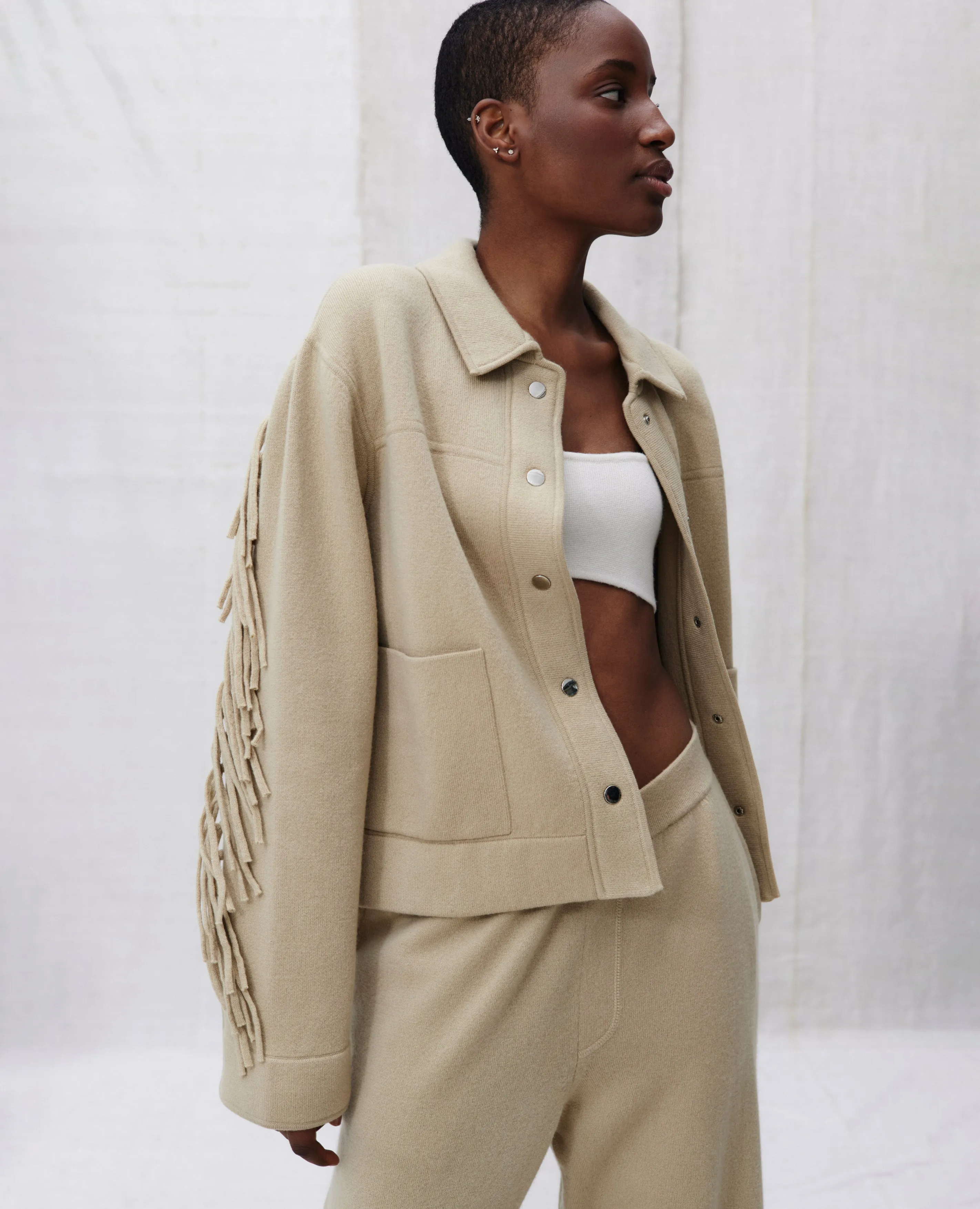 Unisex Jacket aus Cashmere-Mischung in Beige