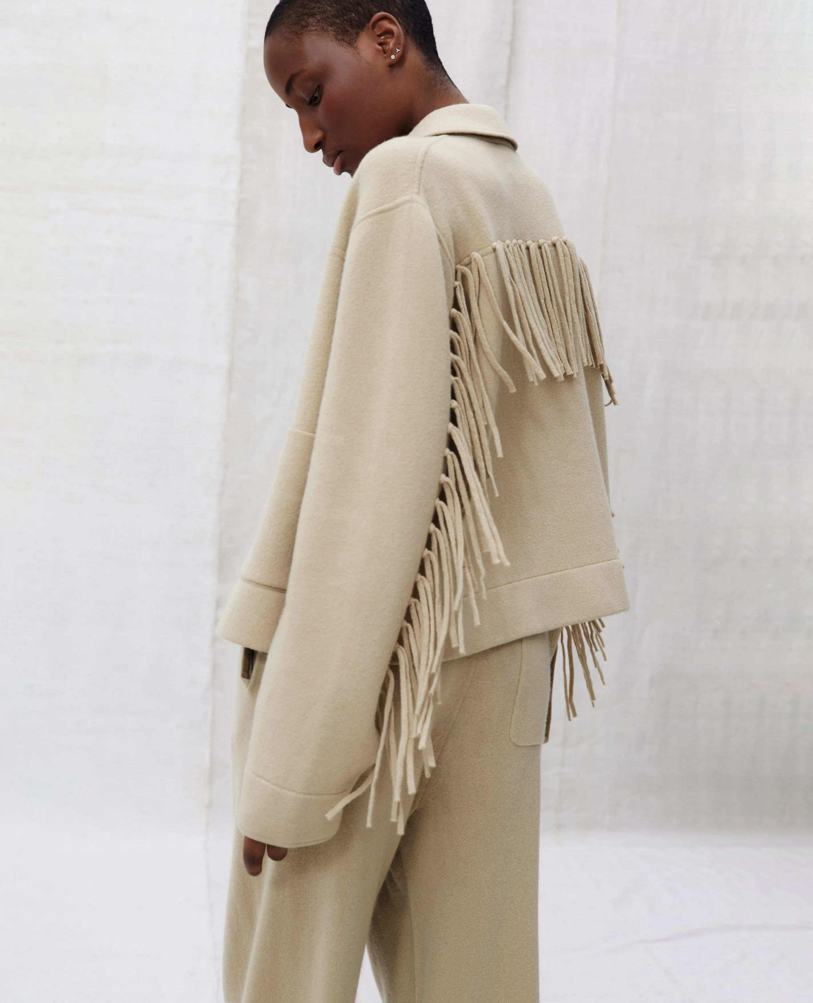 Unisex Jacket aus Cashmere-Mischung in Beige