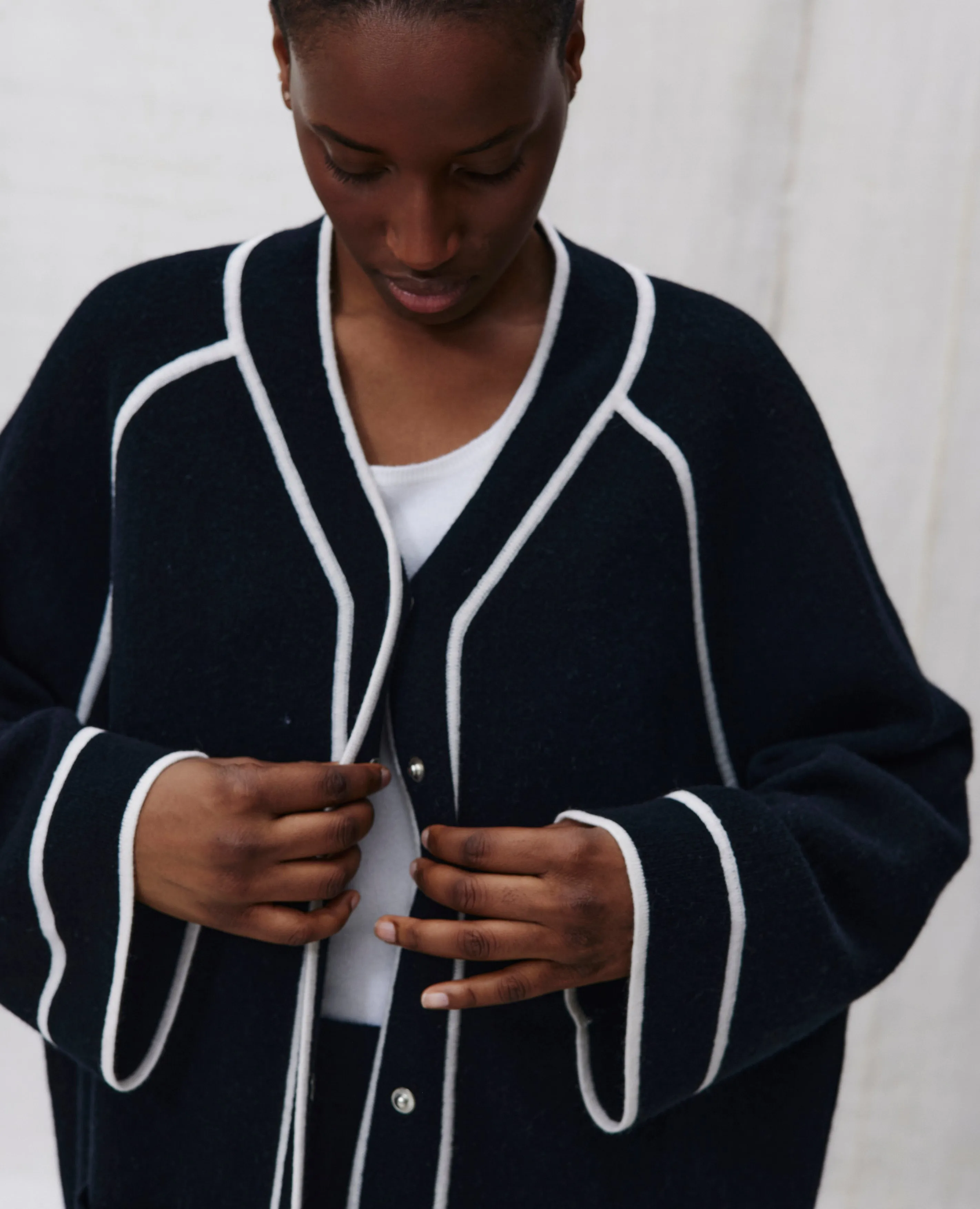 Unisex Jacket aus Cashmere-Mischung in Schwarz