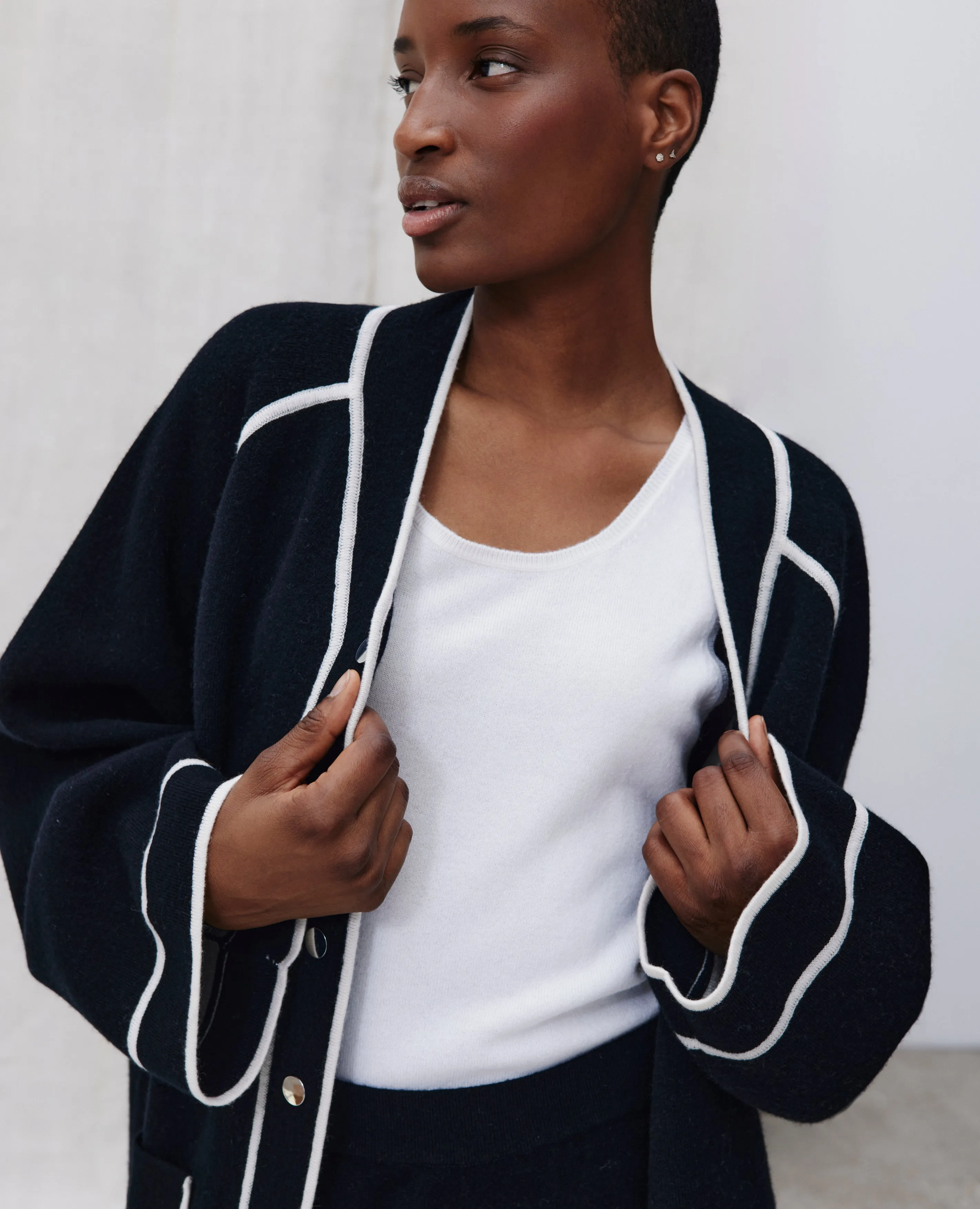 Unisex Jacket aus Cashmere-Mischung in Schwarz