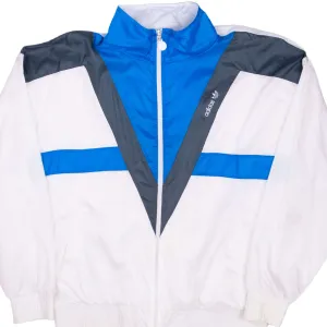 VINTAGE ADIDAS BLUE AND BLUE TRACK JACKET 1980S LARGE