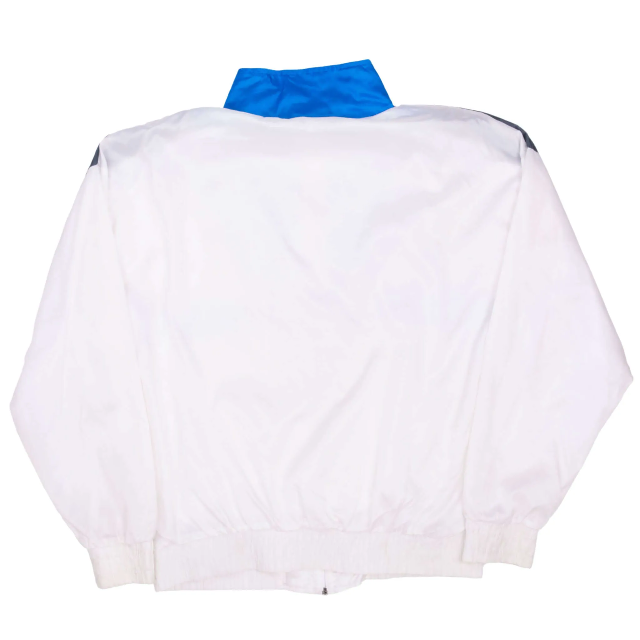 VINTAGE ADIDAS BLUE AND BLUE TRACK JACKET 1980S LARGE