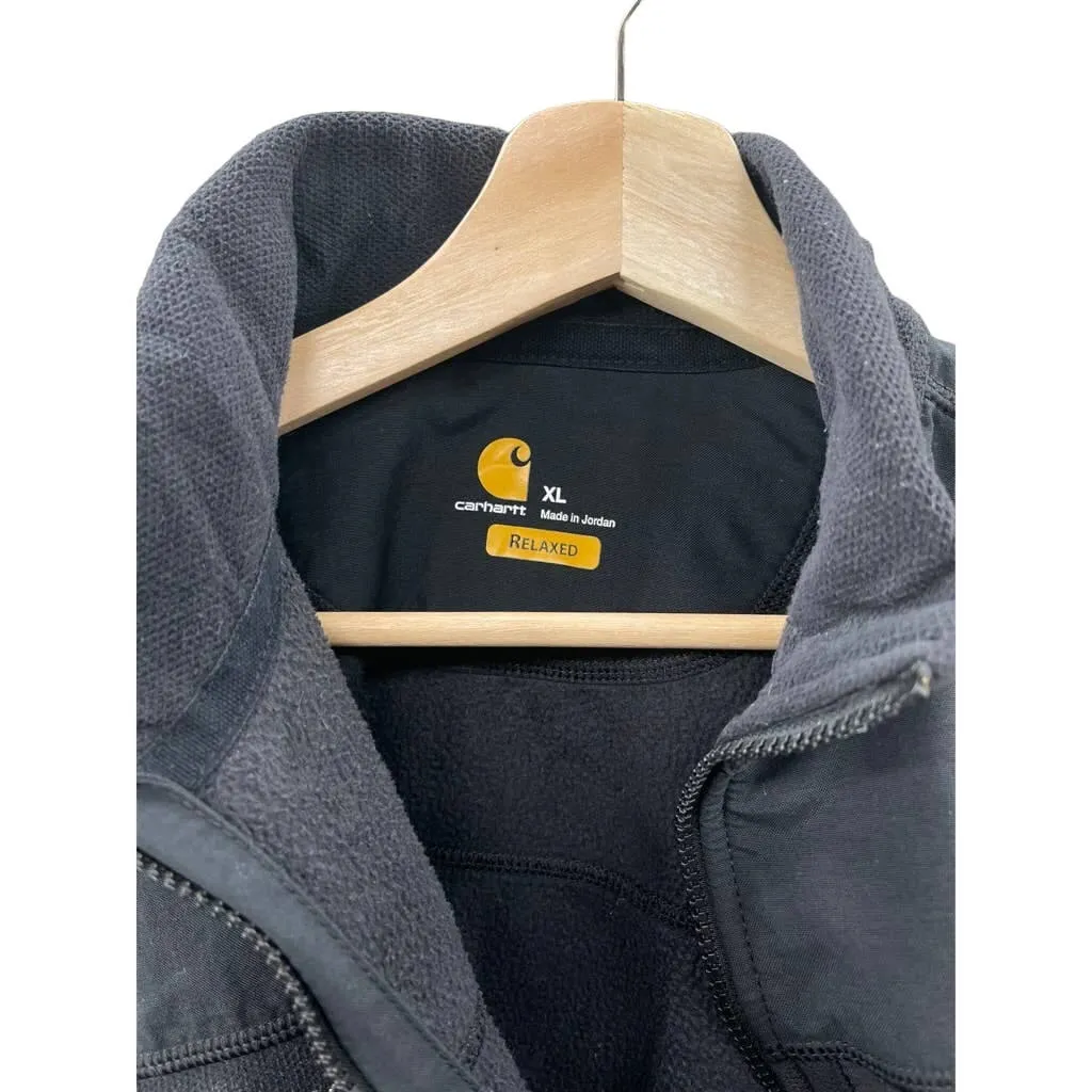 Vintage Carhartt Mirarchi Electric Inc. Black Zip Up Fleece Jacket