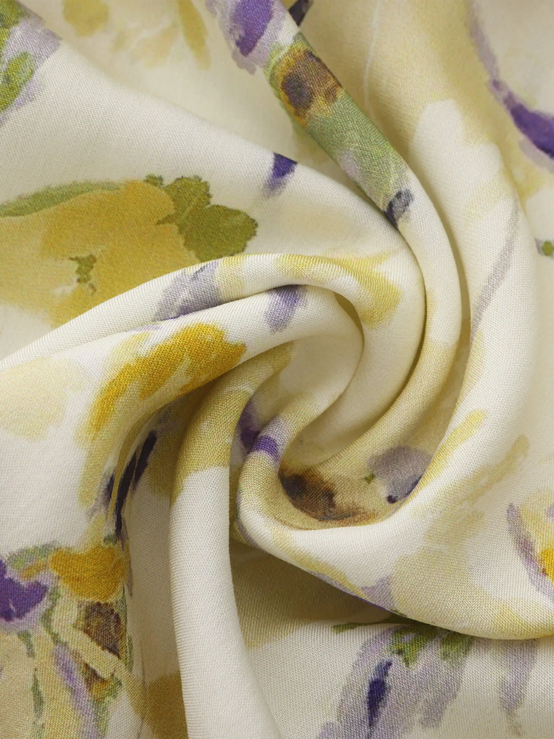 Yellow Floral Print Ruffle Cami Top