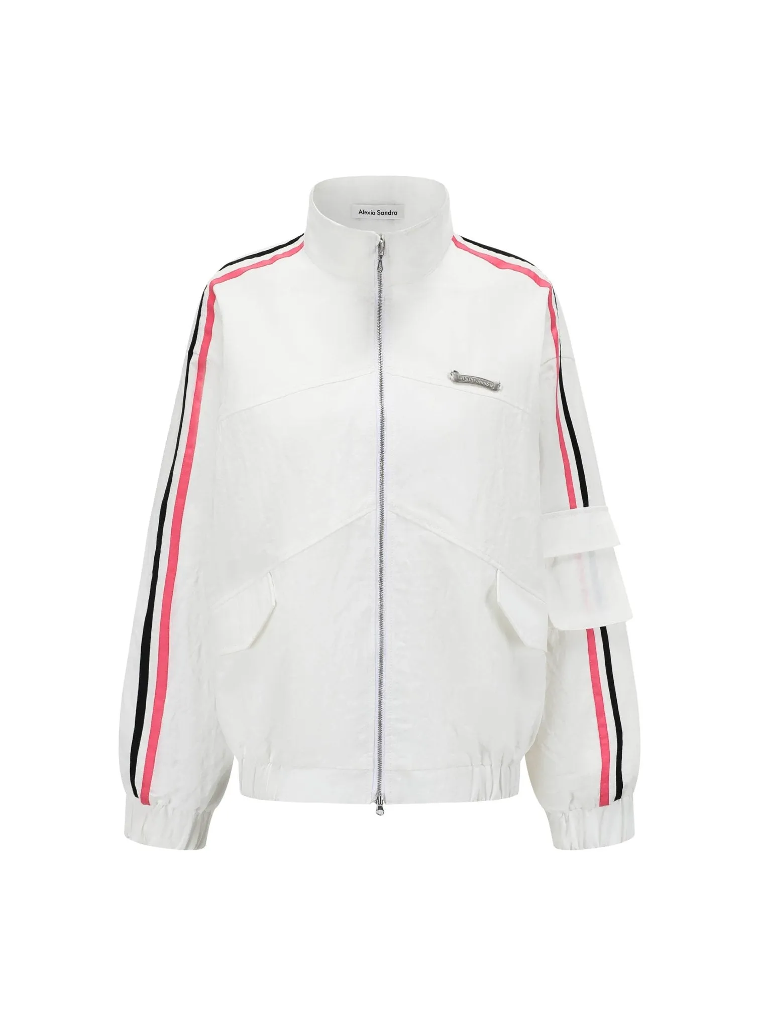 Zip-Up Track Jacket in White