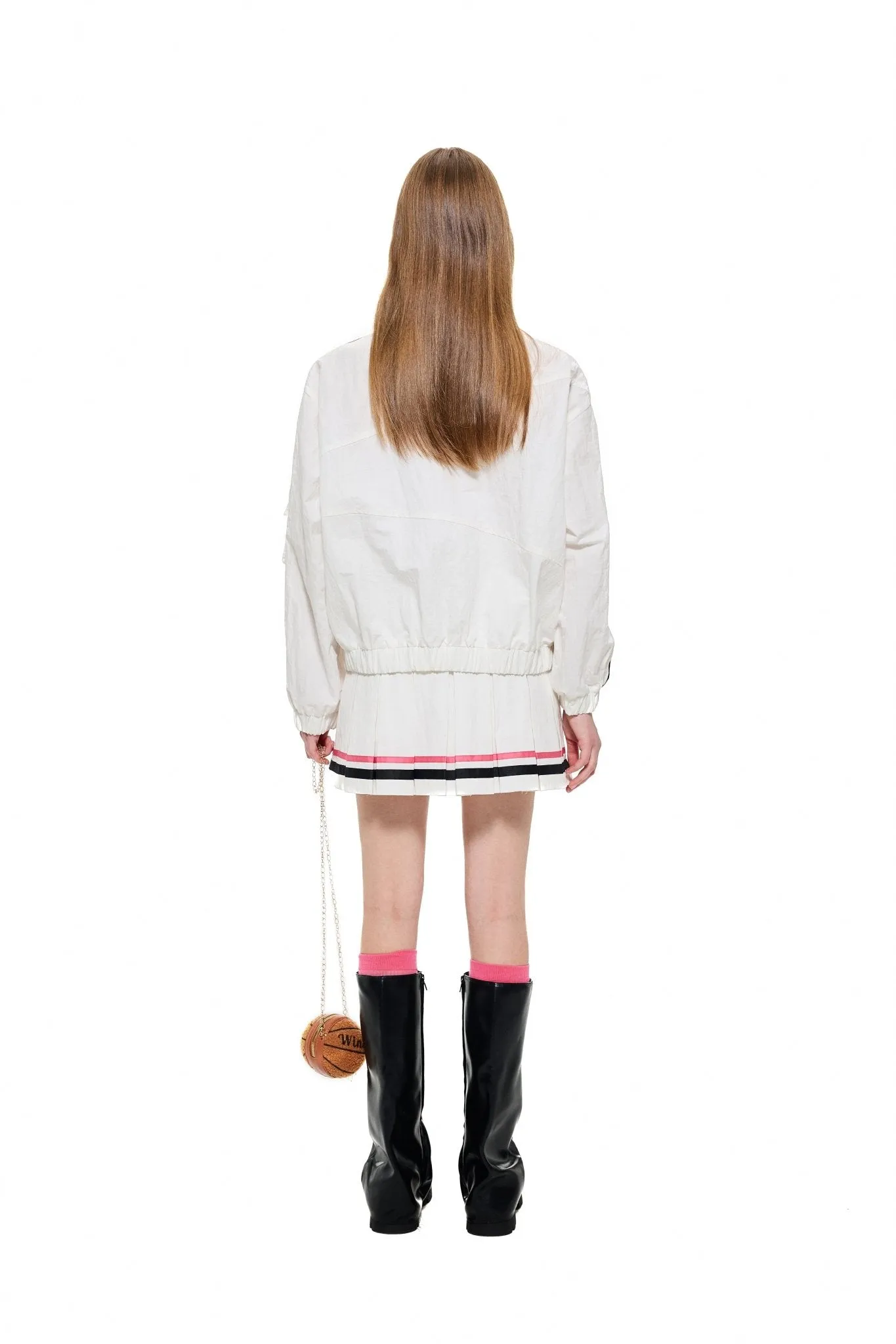 Zip-Up Track Jacket in White